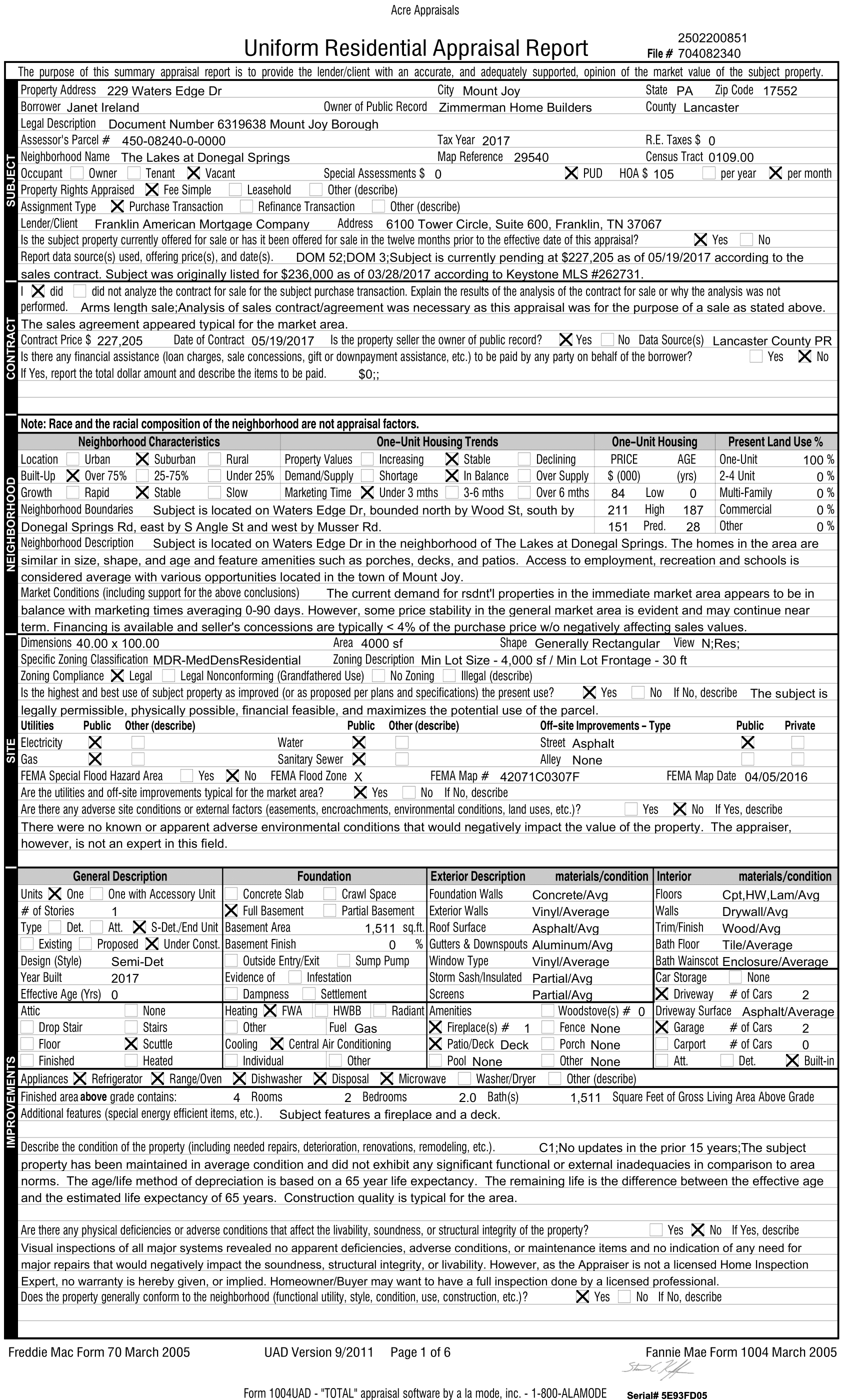 Copy of Appraisal for 229 Waters Edge