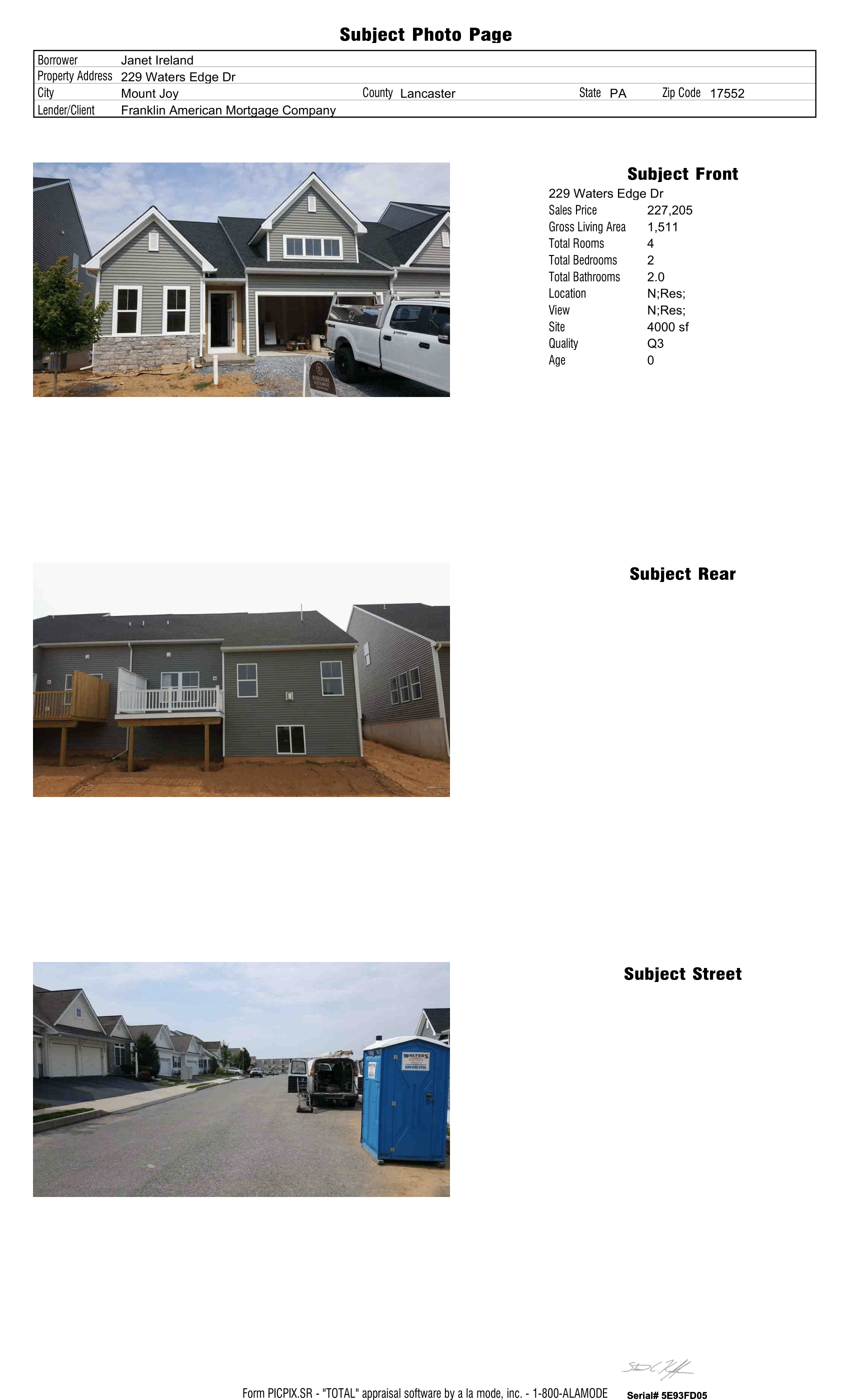 Copy of Appraisal for 229 Waters Edge