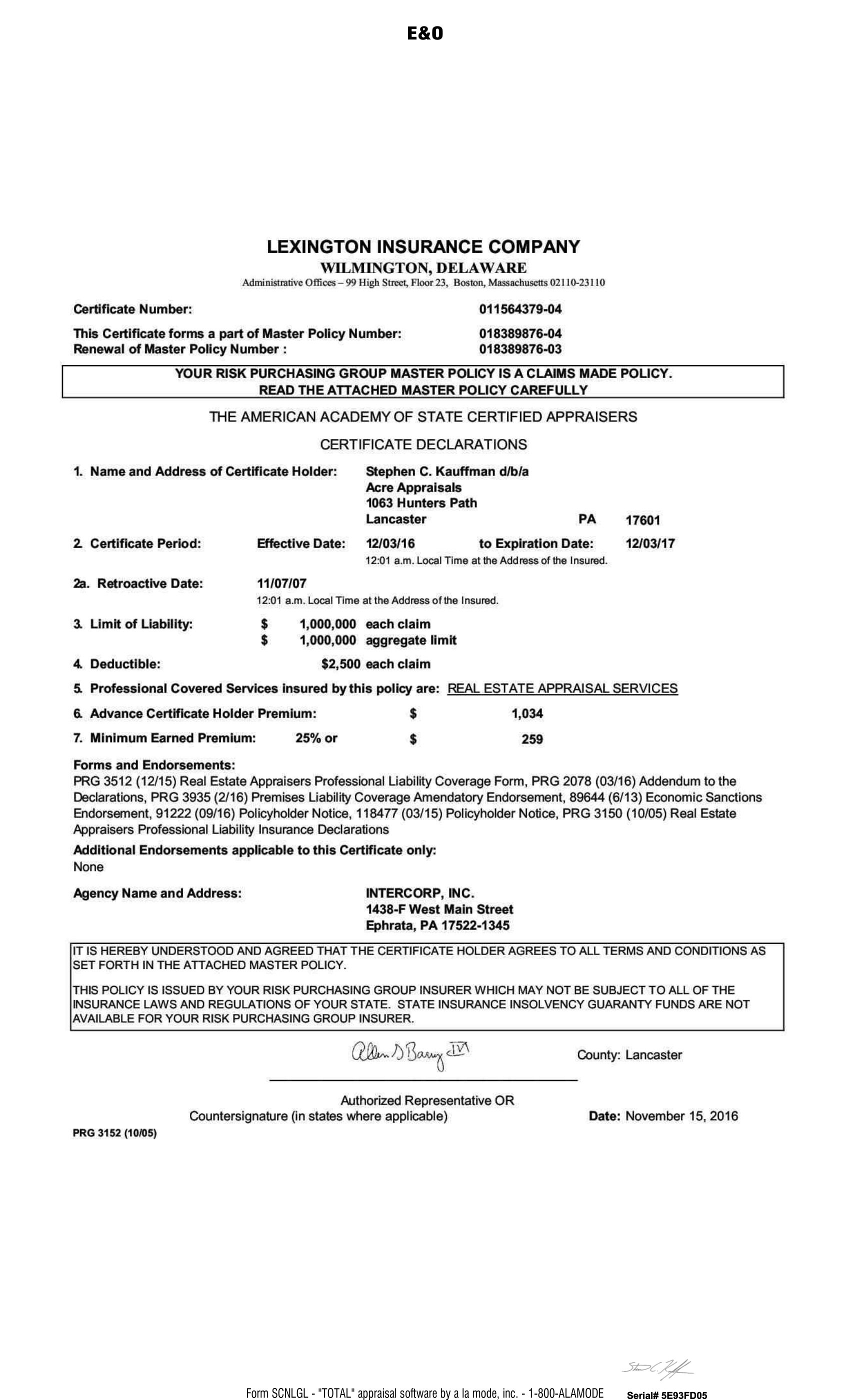 Copy of Appraisal for 229 Waters Edge