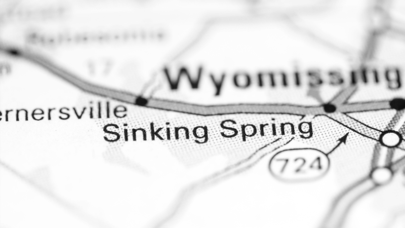   map of sinking-springs